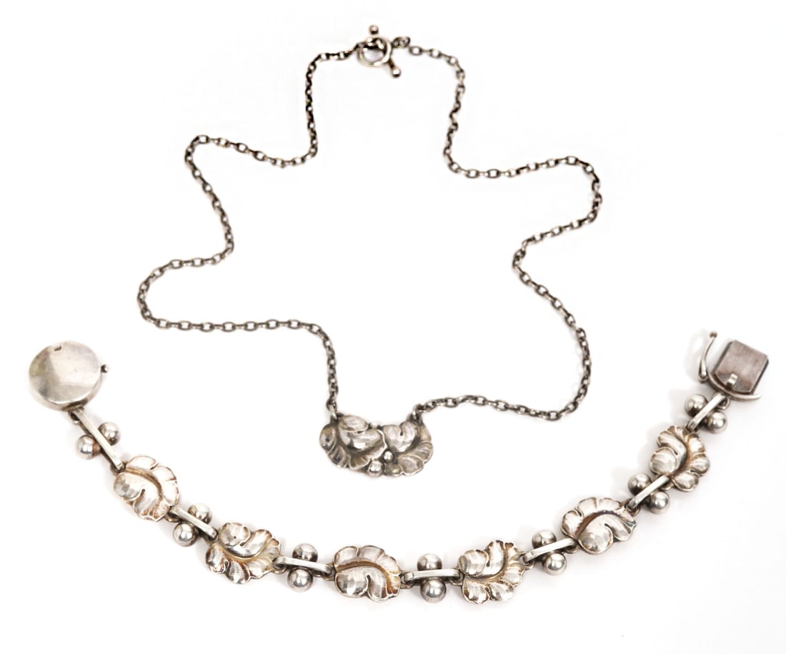 Georg Jenson Sterling Necklace and Bracelet (1 of 7)