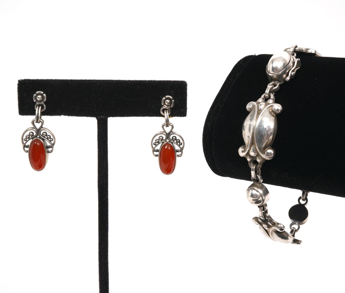 Georg Jensen Sterling Bracelet & Earrings (1 of 6)