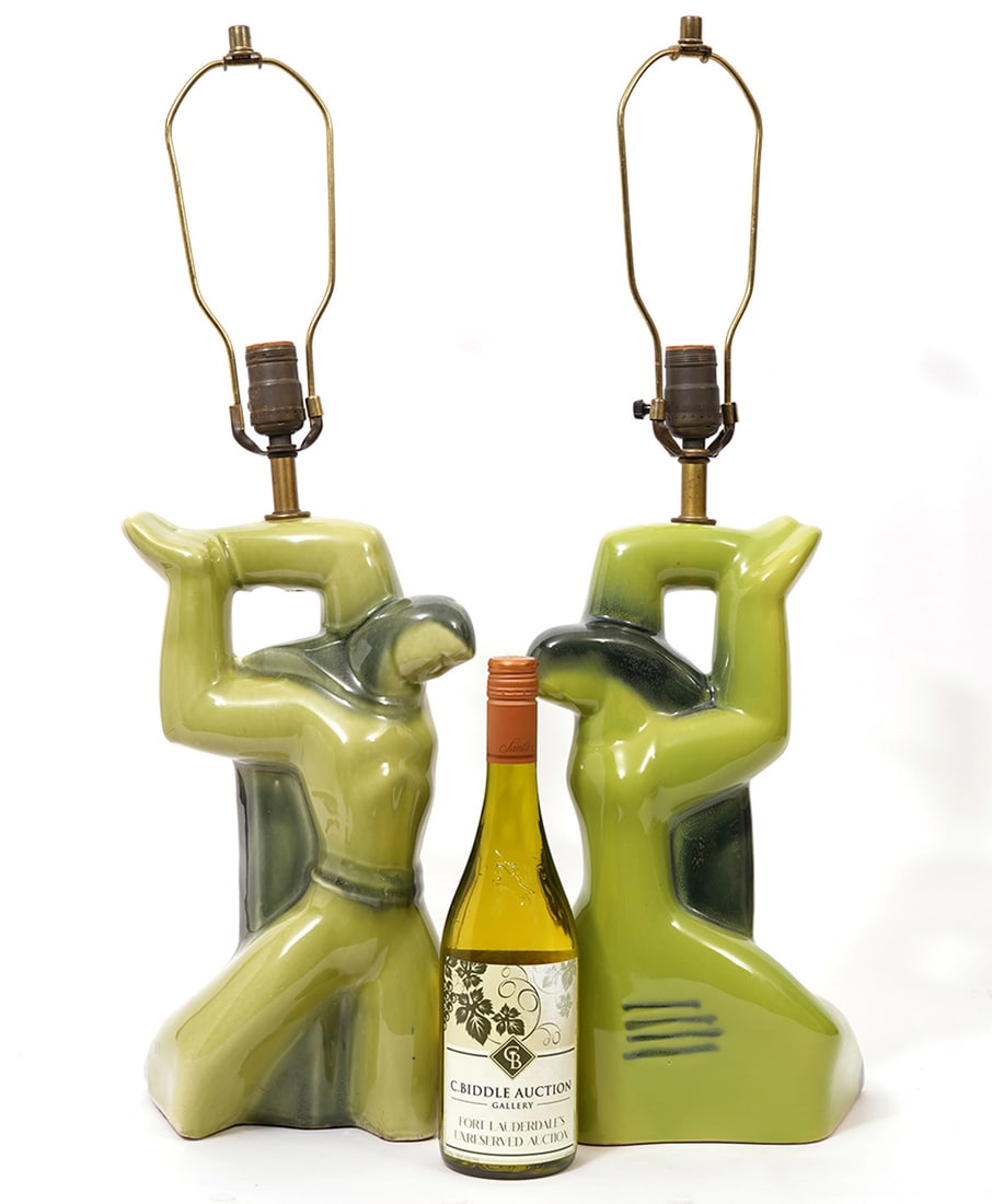 Pr. Heifetz MCM Cubist Sculptural Ceramic Lamps (1 of 5)