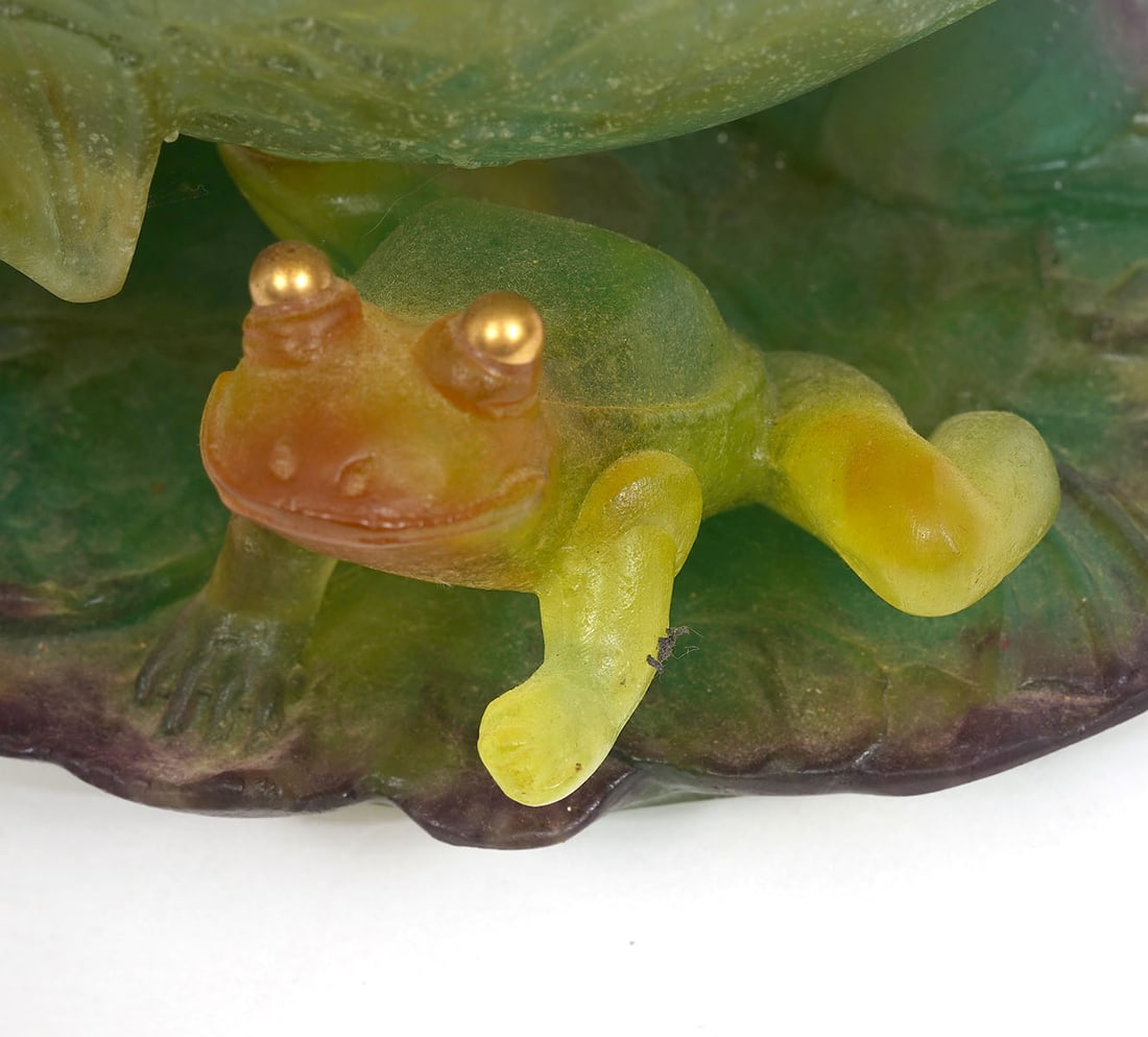 Daum French Pate-de-Verre Frog Compote - 5