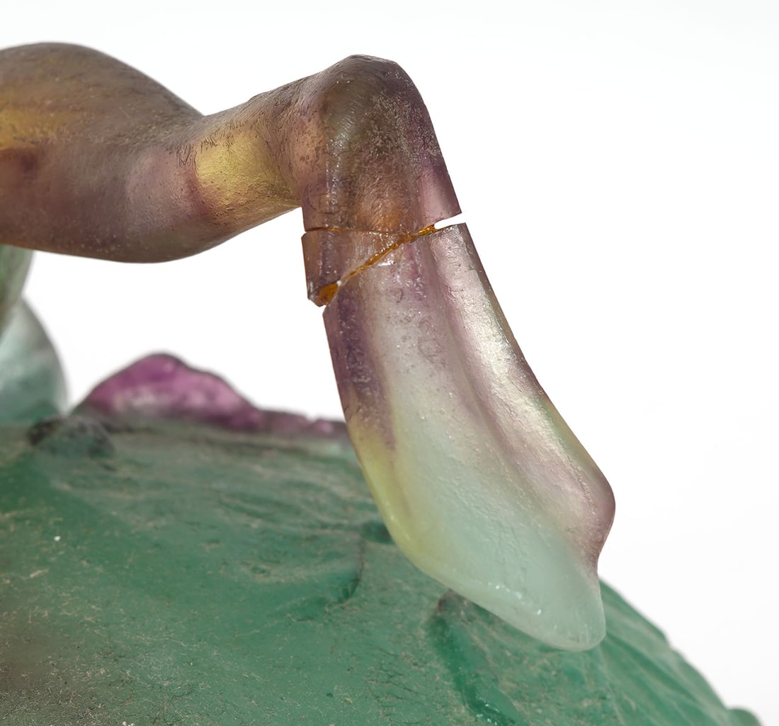 Daum French Pate-de-Verre Frog Compote - 7