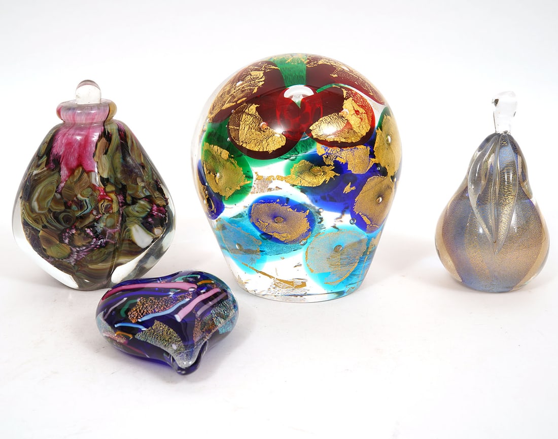 Four Assorted Art Glass Paperweights - 2