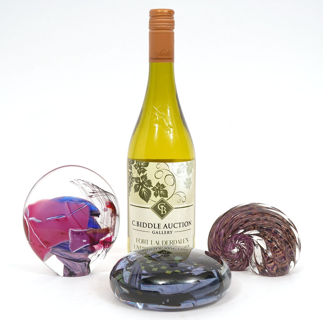 Three Assorted Art Glass Paperweights - 10