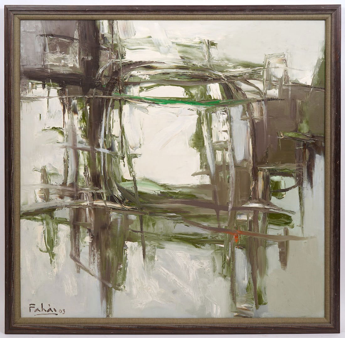 Pham An Hai Abstract Oil on Canvas: Pham An Hai (Vietnamese, born 1967) Abstract oil on canvas signed "Fahai 03" lower left. Measurements: Visual Image - 31"H x 31"W , Frame - 34"H x 34"W. Condition report: Good condition, please examin