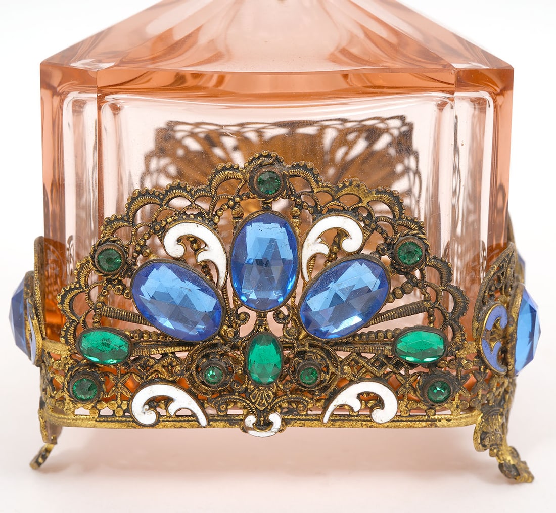 Czech Pink Glass Perfume Bottle Attrib. to Hoffman - 2