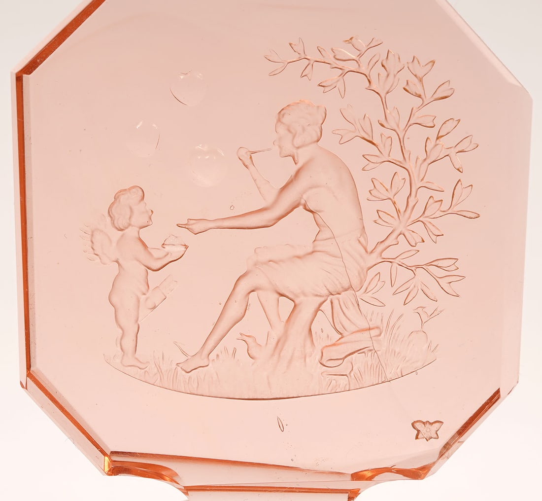 Czech Pink Glass Perfume Bottle Attrib. to Hoffman - 3