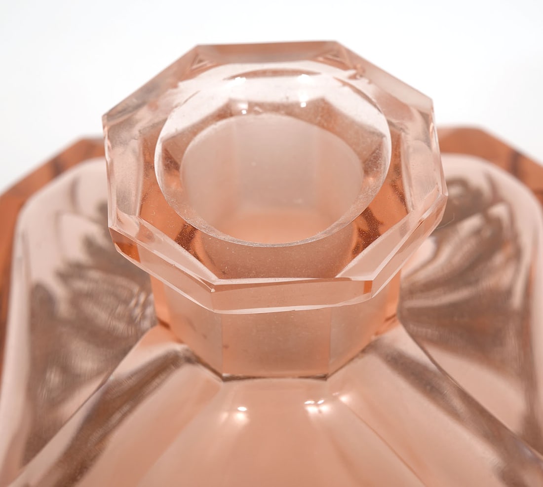 Czech Pink Glass Perfume Bottle Attrib. to Hoffman - 8