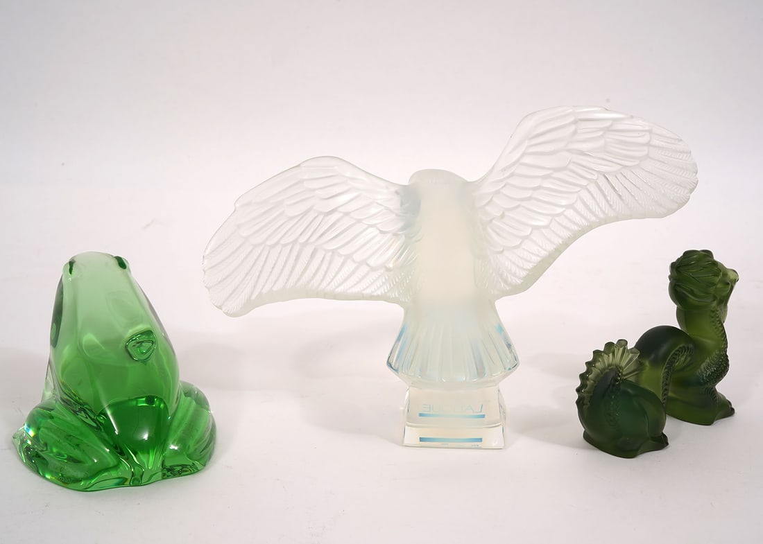 Group of 3 Crystal Figures Baccarat & Lalique - 3