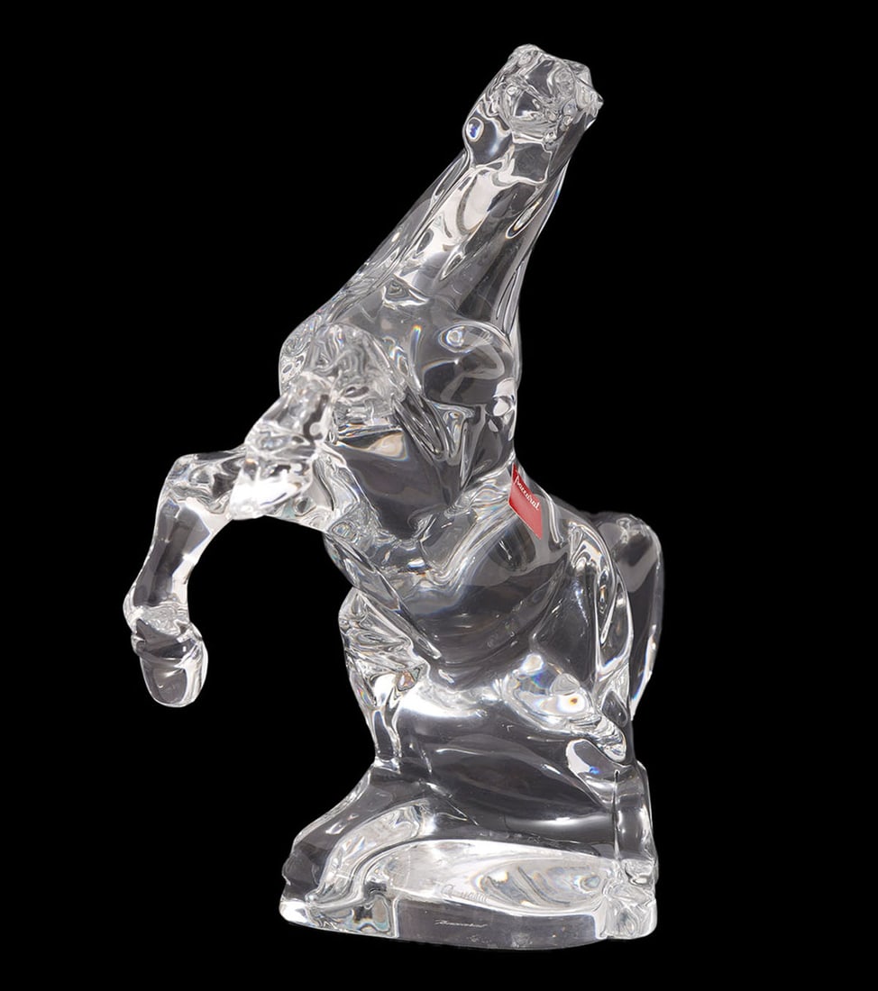 Baccarat Clear Crystal Rearing Horse Figurine - 2