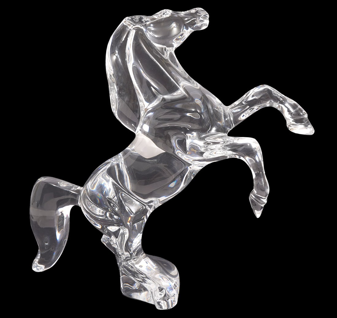 Baccarat Clear Crystal Rearing Horse Figurine - 3