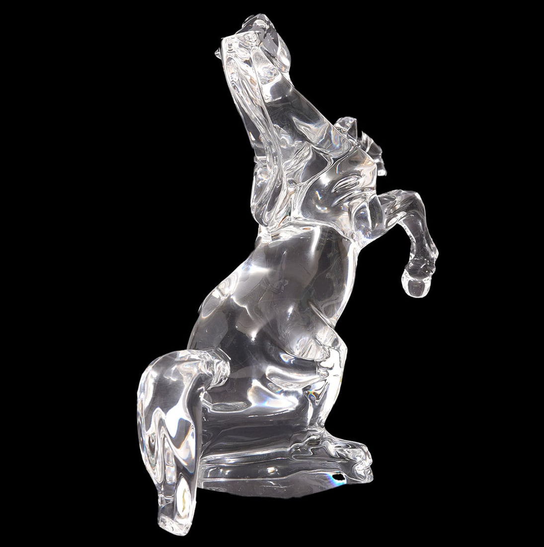 Baccarat Clear Crystal Rearing Horse Figurine - 4