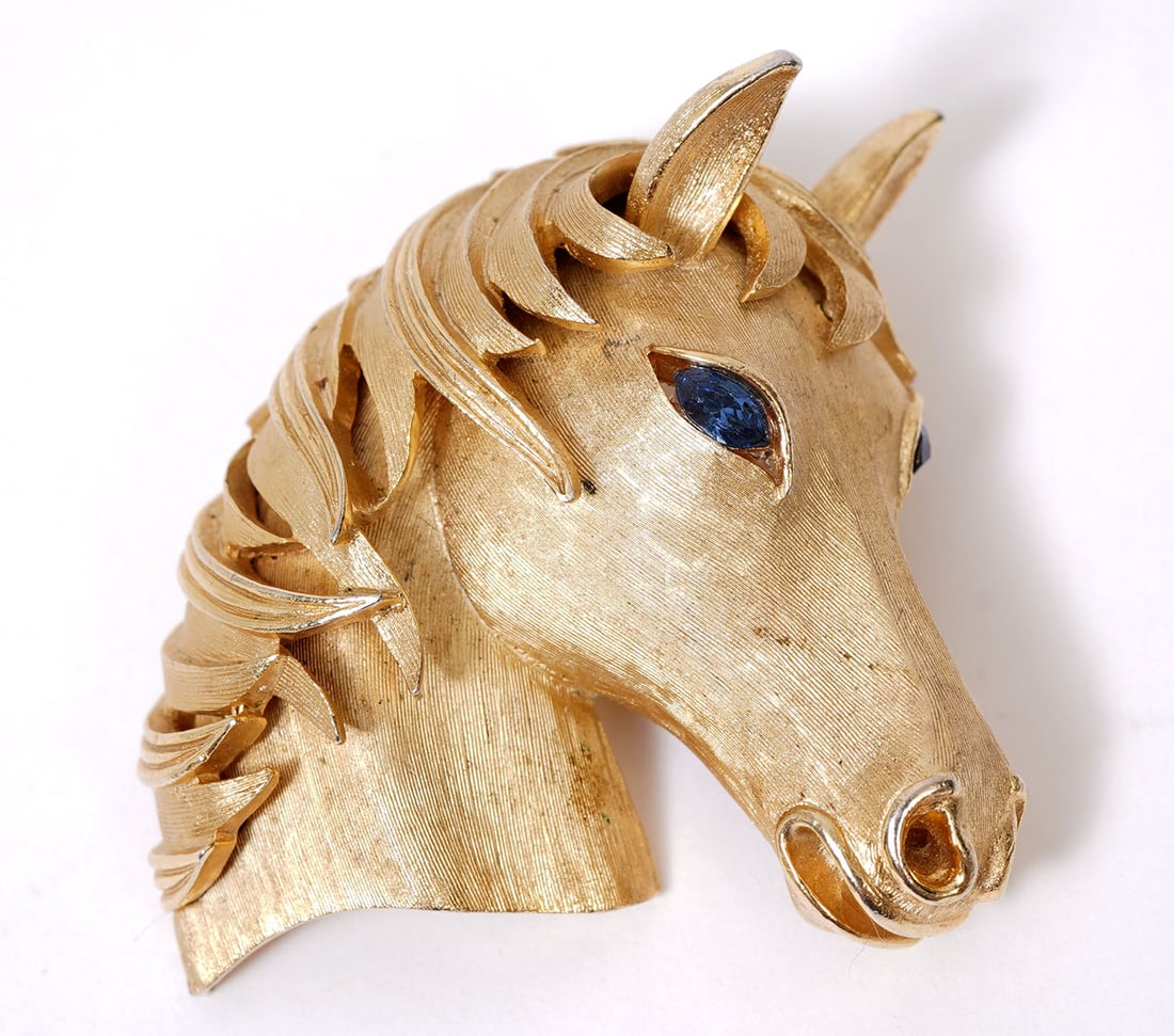 Trifari Gold Tone Horse Head Brooch (1 of 5)