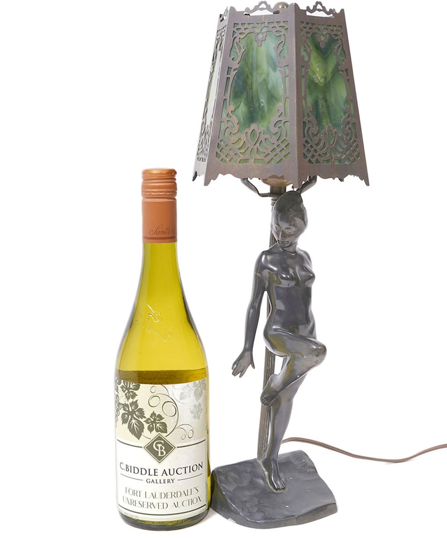 Vintage Art Nouveau Figural Table Lamp (1 of 8)