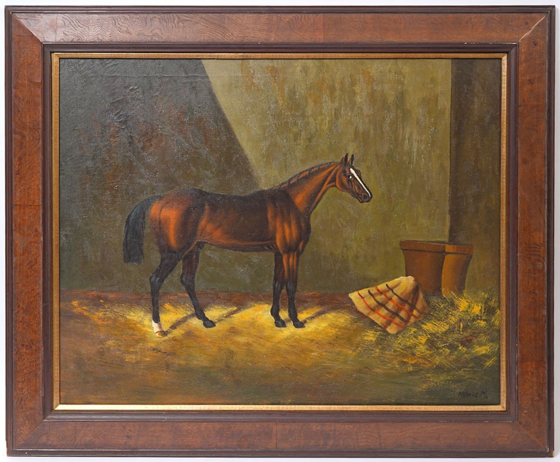 Reproduction Race Horse O/C Painting (1 of 6)