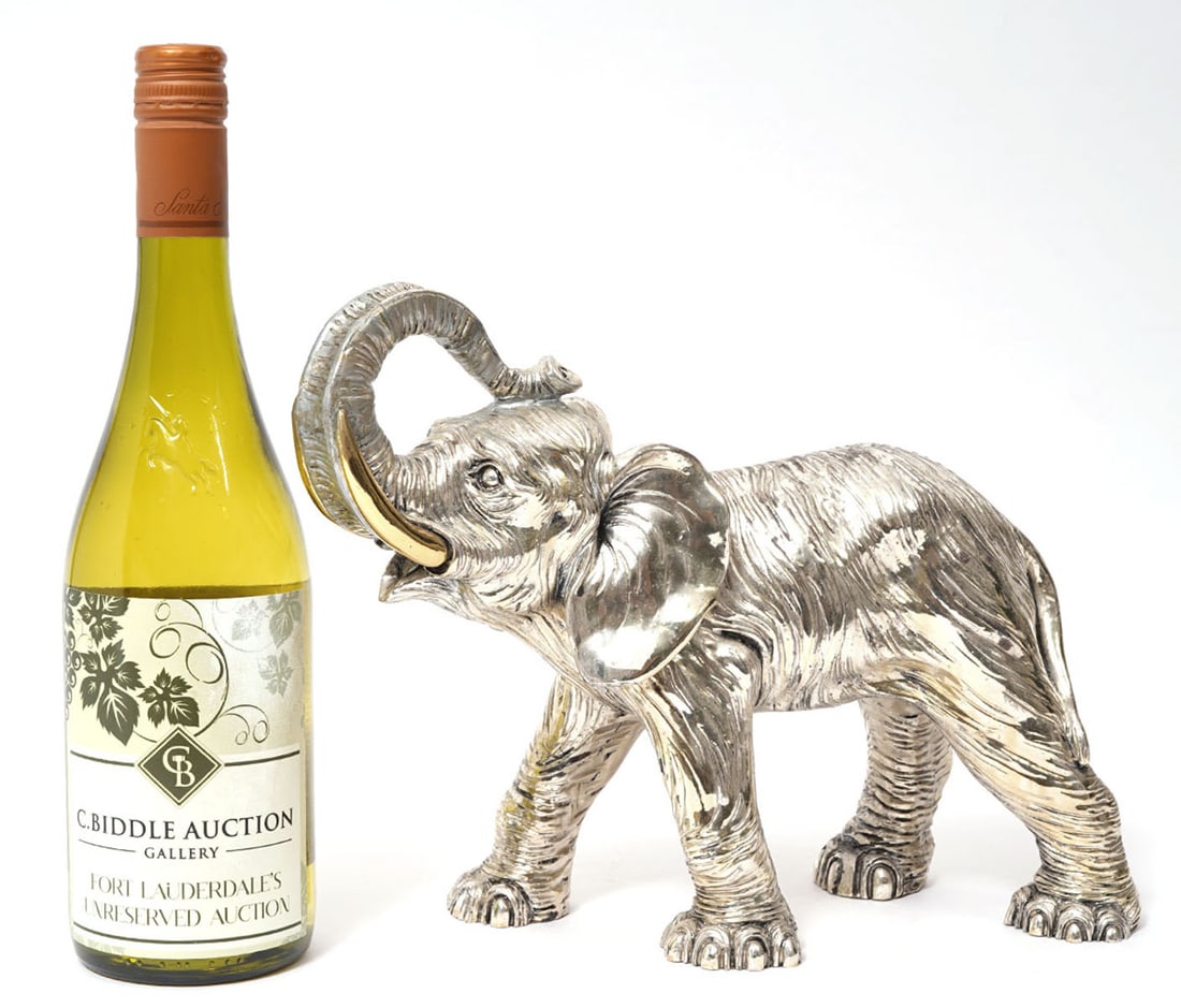 Sterling Silver-Clad Elephant Sculpture (1 of 7)
