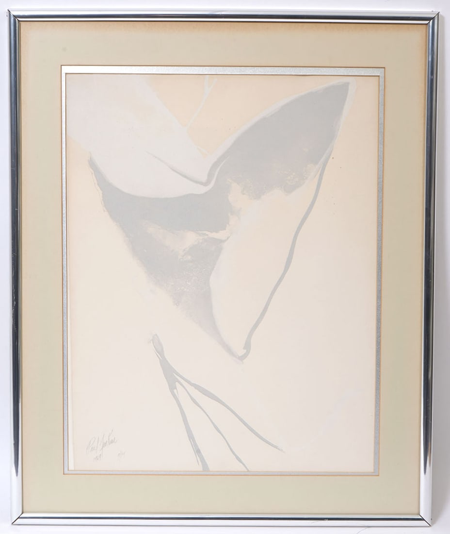 Paul Jenkins Abstract Lithograph S/N: Paul Jenkins (American, 1923-2012) abstract lithograph pencil signed and numbered (9/14) lower right. Measurements: Visual - 22"H x 17.5"W , Framed - 29"H x 24"W. Condition report: Lithograph needs to