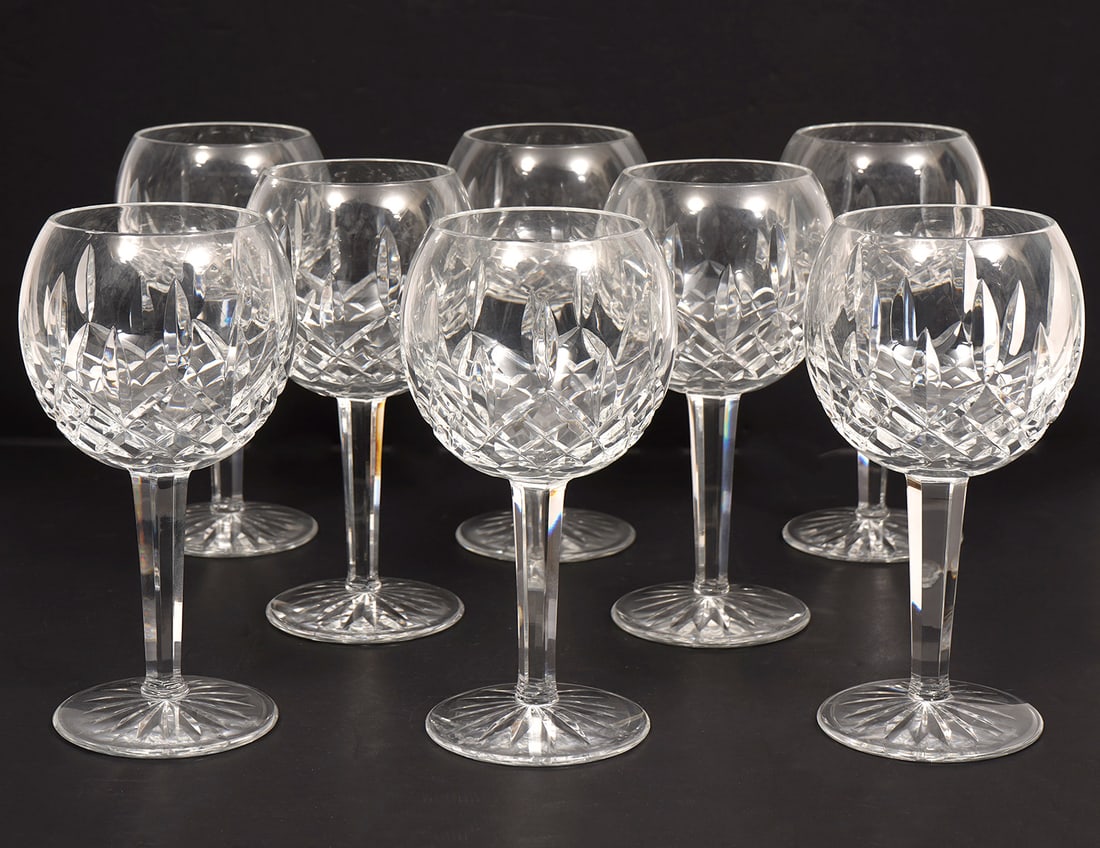 8 Waterford Lizmore Balloon Wine Glasses (1 of 6)