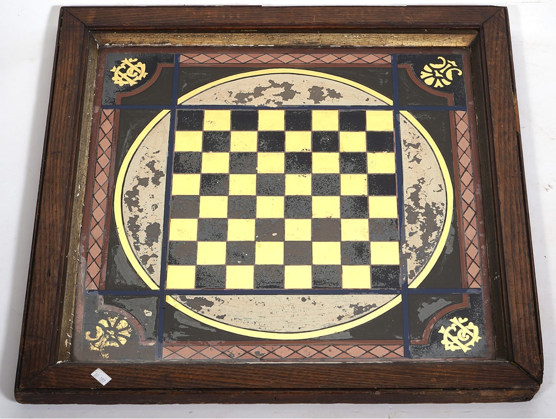 Vintage Eglomise Reverse Painted Game Board (1 of 7)