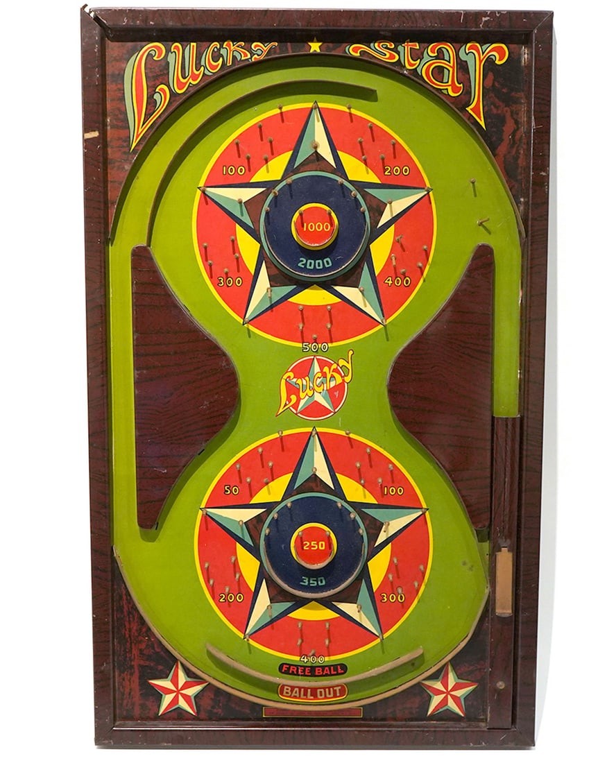 Vintage Tin Lucky-Star Tabletop Pinball Game (1 of 8)