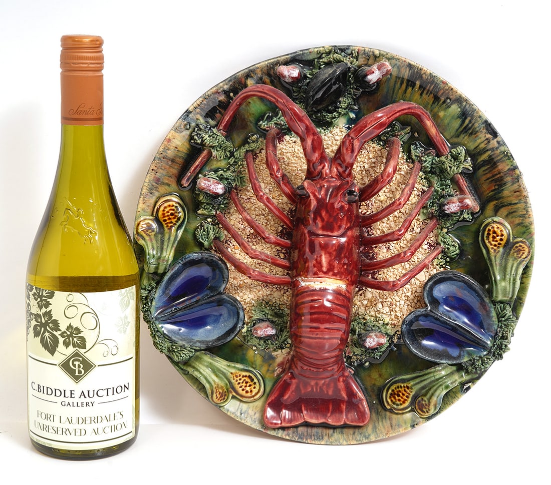 Vintage Majolica Style Palissy Lobster Wall Plate (1 of 7)