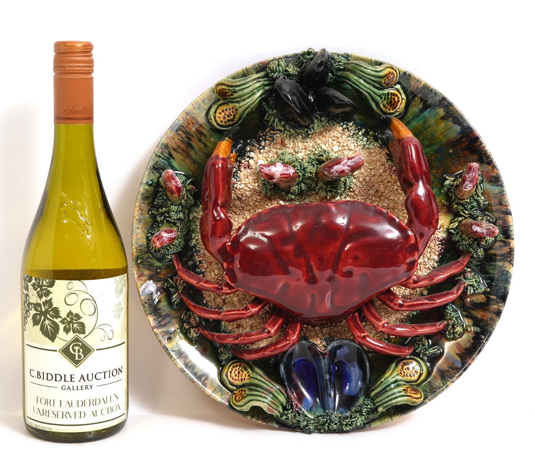 Vintage Majolica Style Palissy Crab Wall Plate (1 of 6)