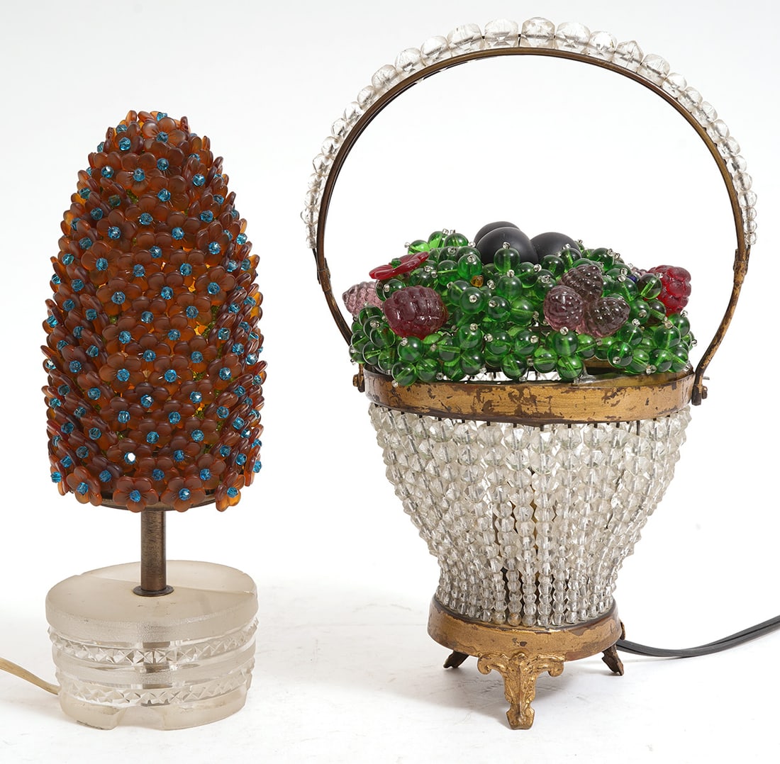 2 Vintage Art Deco Czech Beaded Lamps (1 of 7)