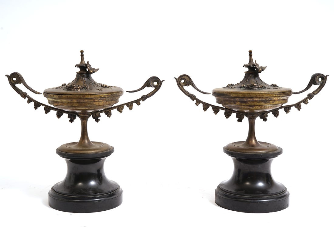 Pr. Bronze Garnitures Featuring Lidded Urns (1 of 10)