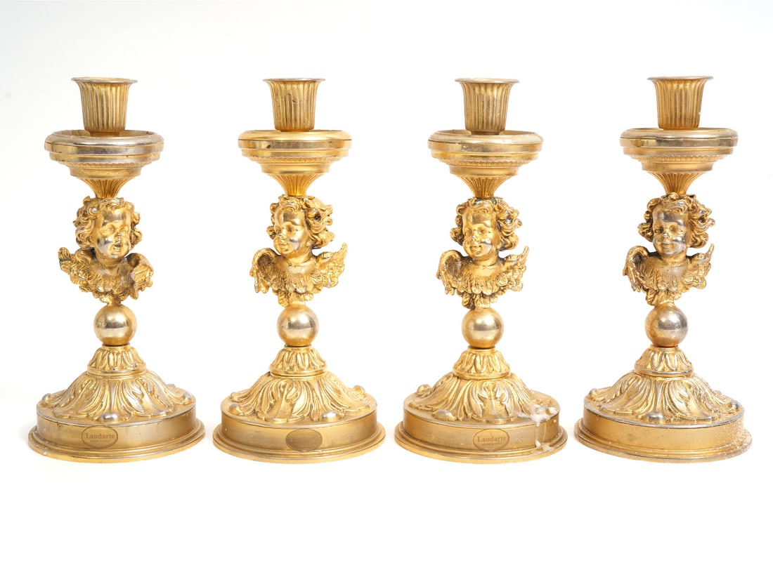 4 Gilt Bronze Candlesticks Giovanni Maria Malerba (1 of 8)