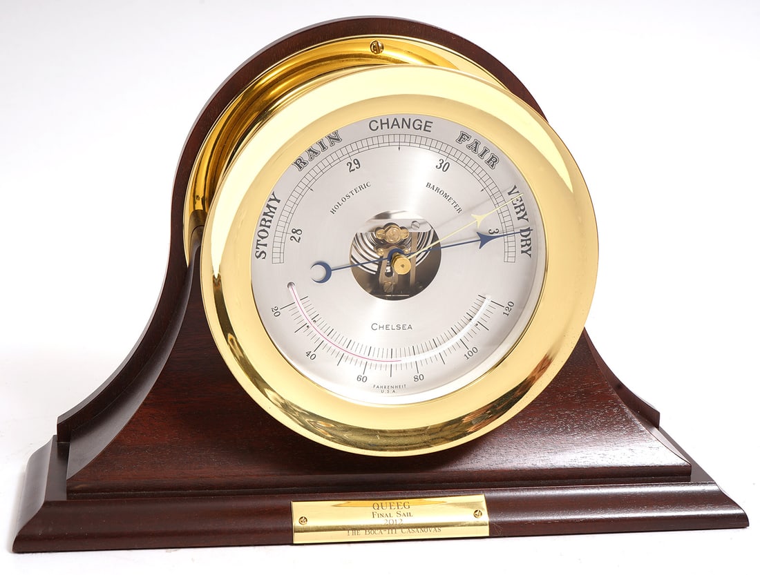 Chelsea Brass Barometer Wood Case (1 of 5)
