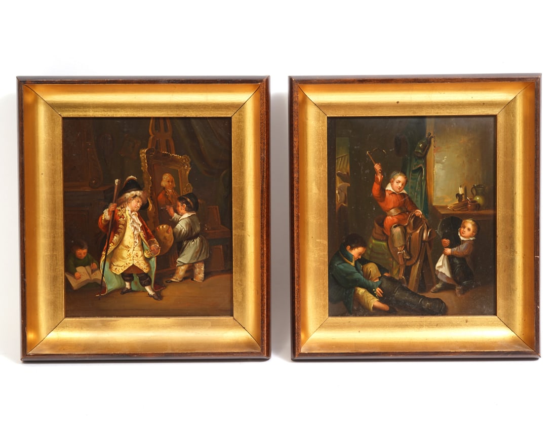 Two Continental European Paintings on Tin (1 of 6)