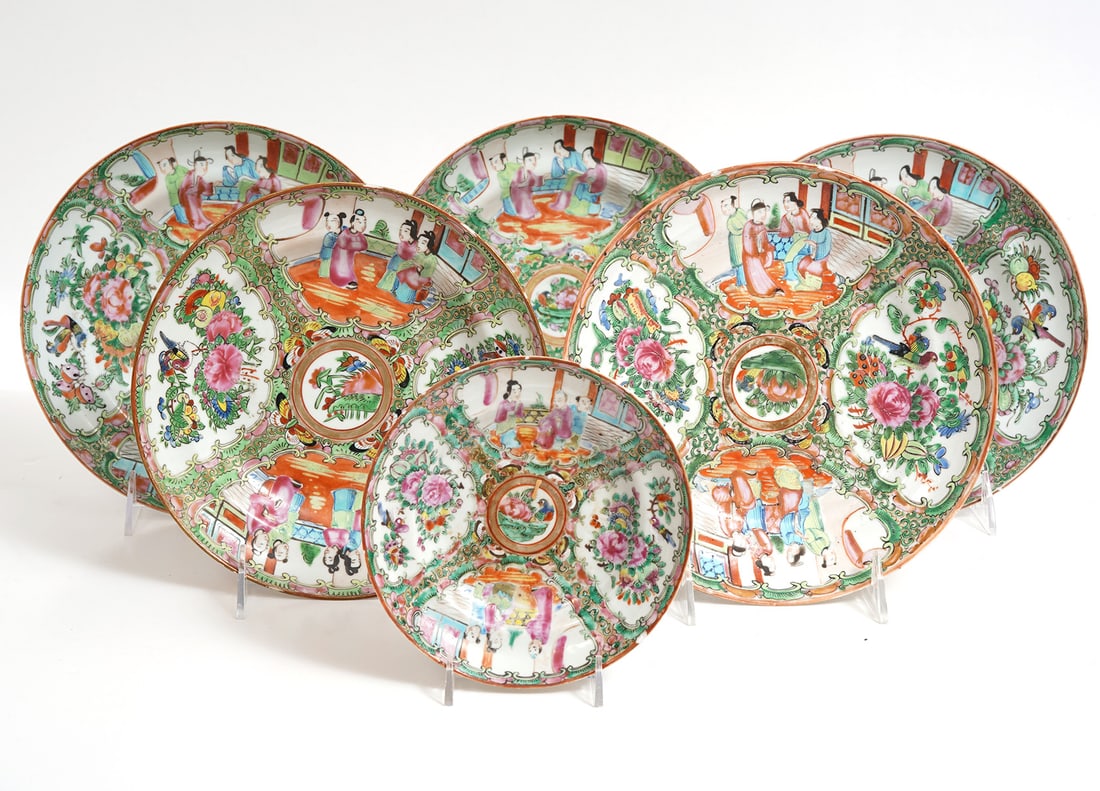 Six Pieces Chinese Export Rose Medallion (1 of 14)