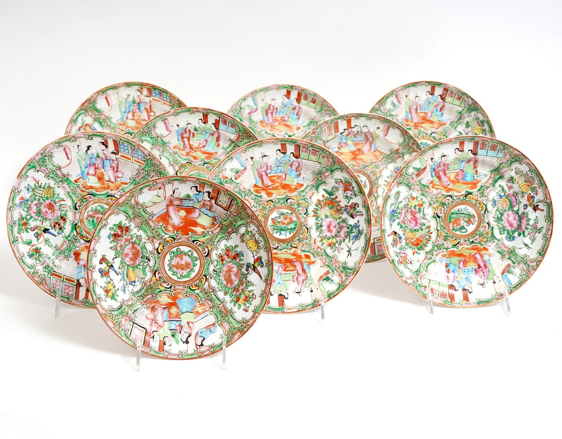 9 Chinese Export Rose Medallion Porcelain (1 of 12)