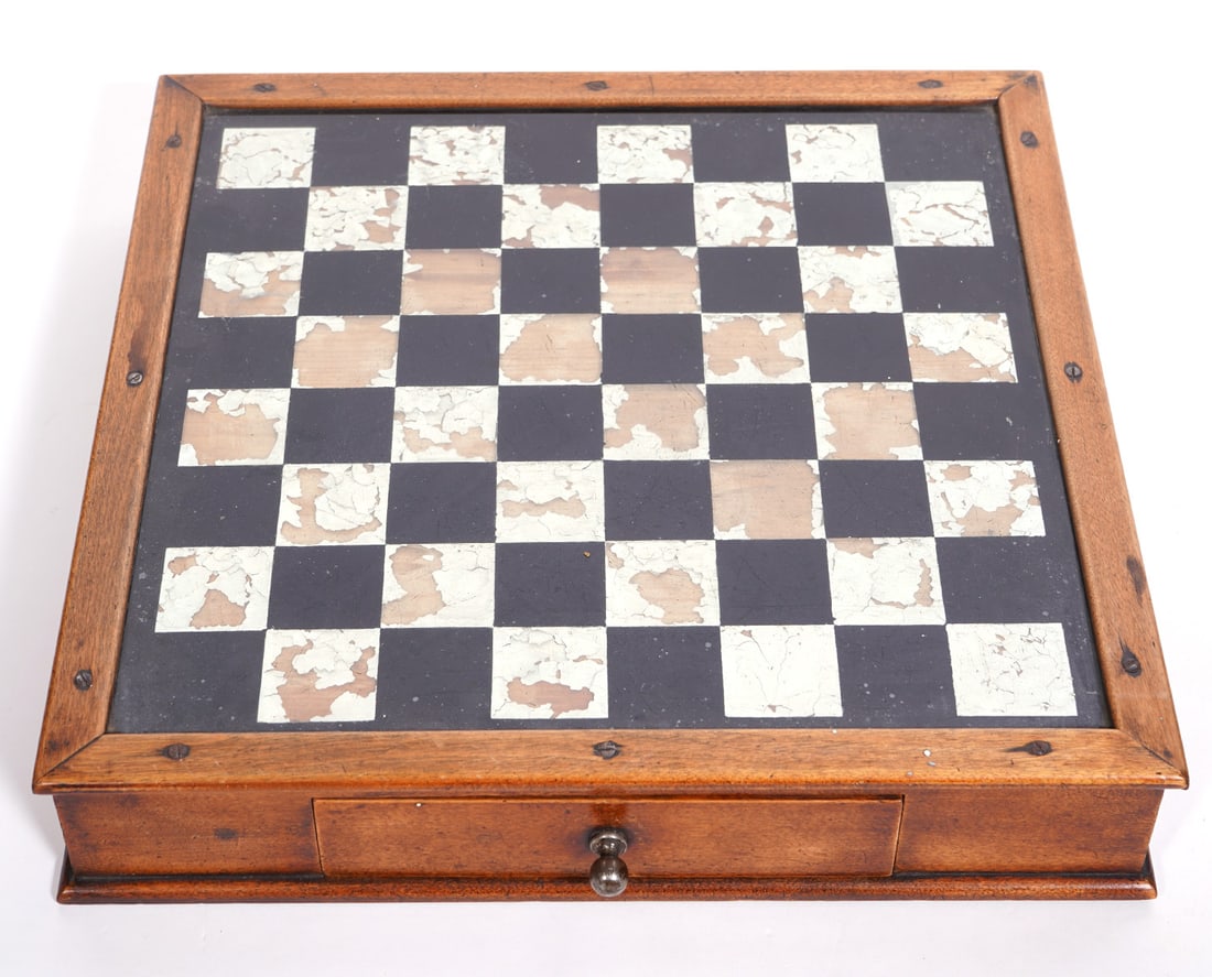 Vintage Wooden & Eglomise Game Board (1 of 4)