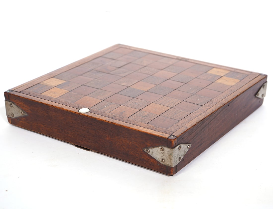 19th C. Antique Wooden Chess/Checker Board (1 of 7)