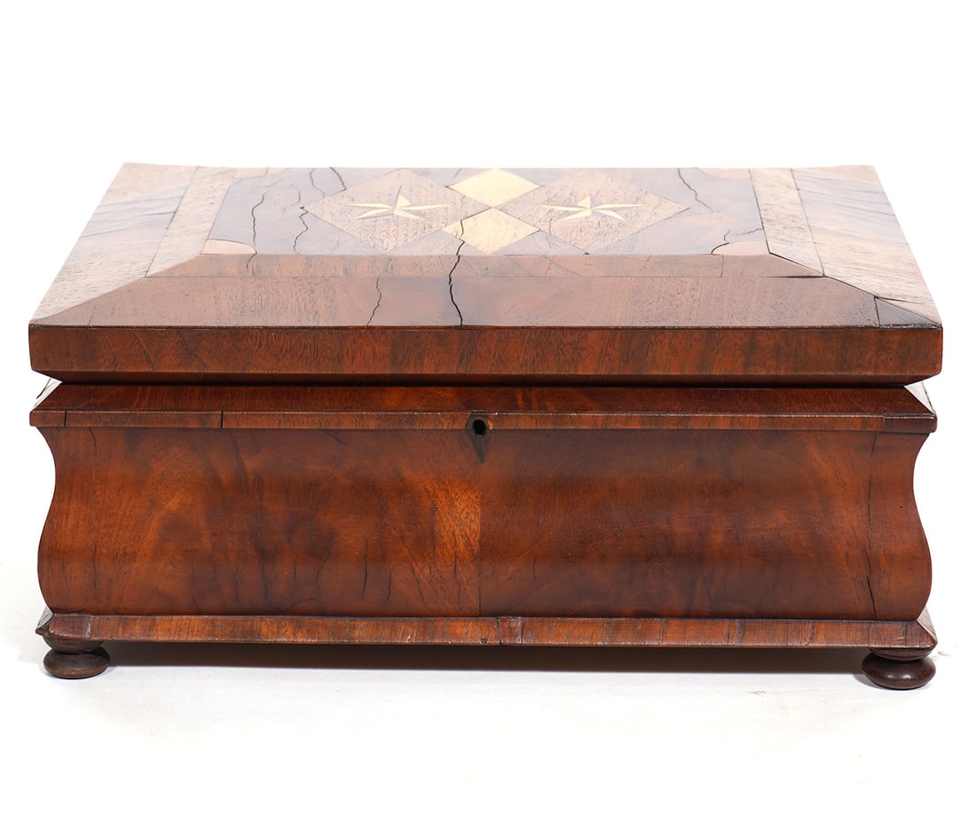 19th C. Dressing Box Inlaid Diamond Patterns (1 of 9)