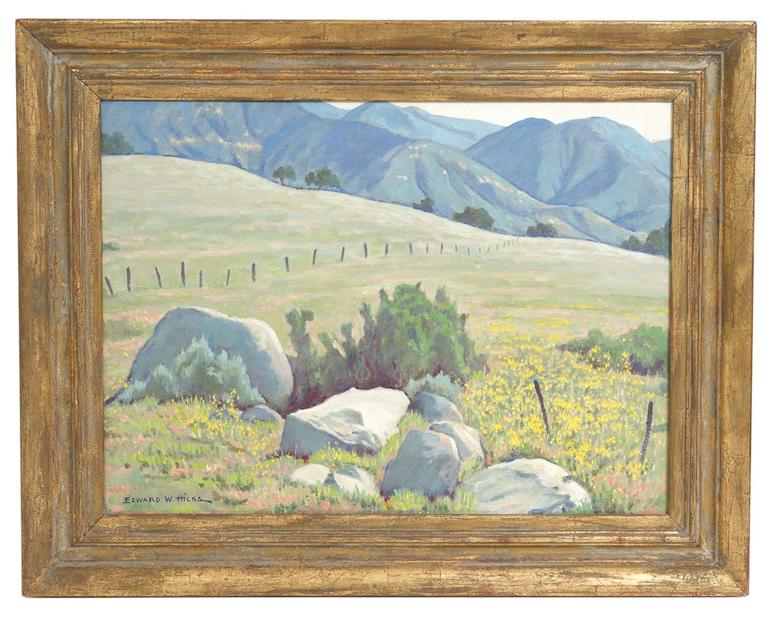 Edward Hicks Santa Barbara Landscape O/C (1 of 8)
