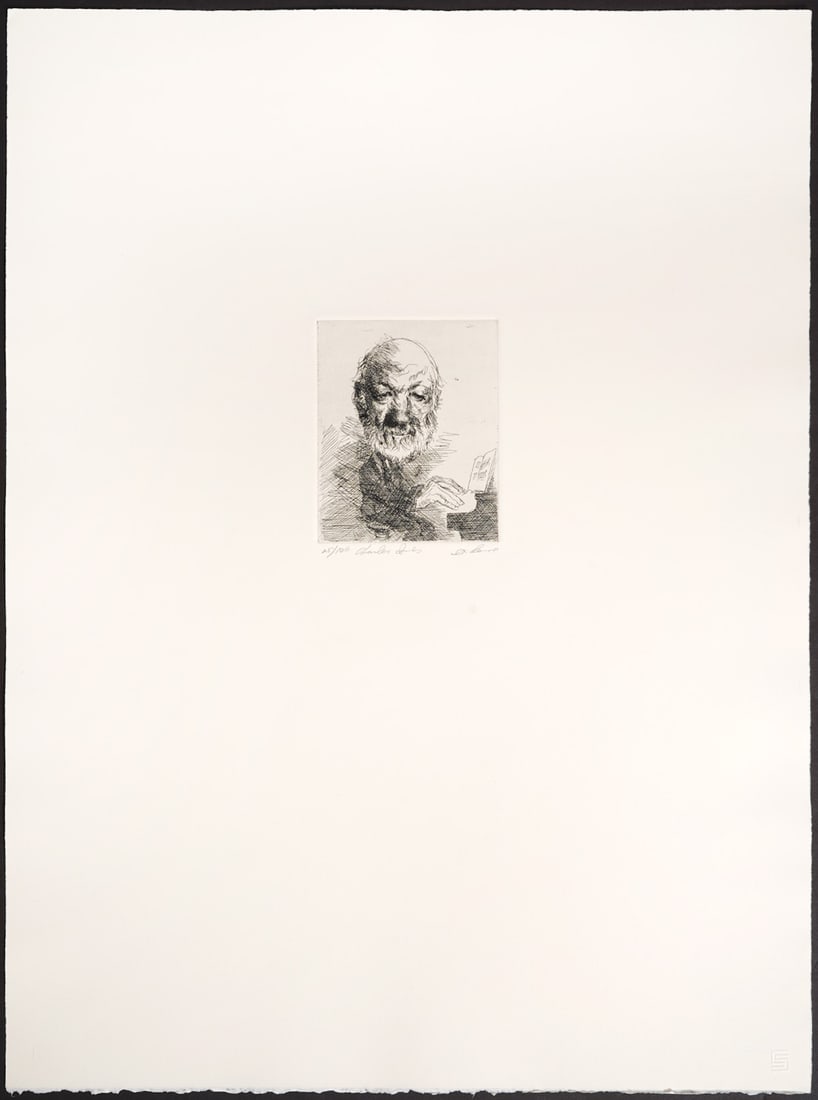 David Levine 'Charles Ives' 1994 Etching (1 of 4)