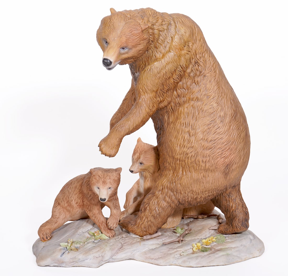 Cybis Mother Bear with Cubs Porcelain Sculpture (1 of 7)