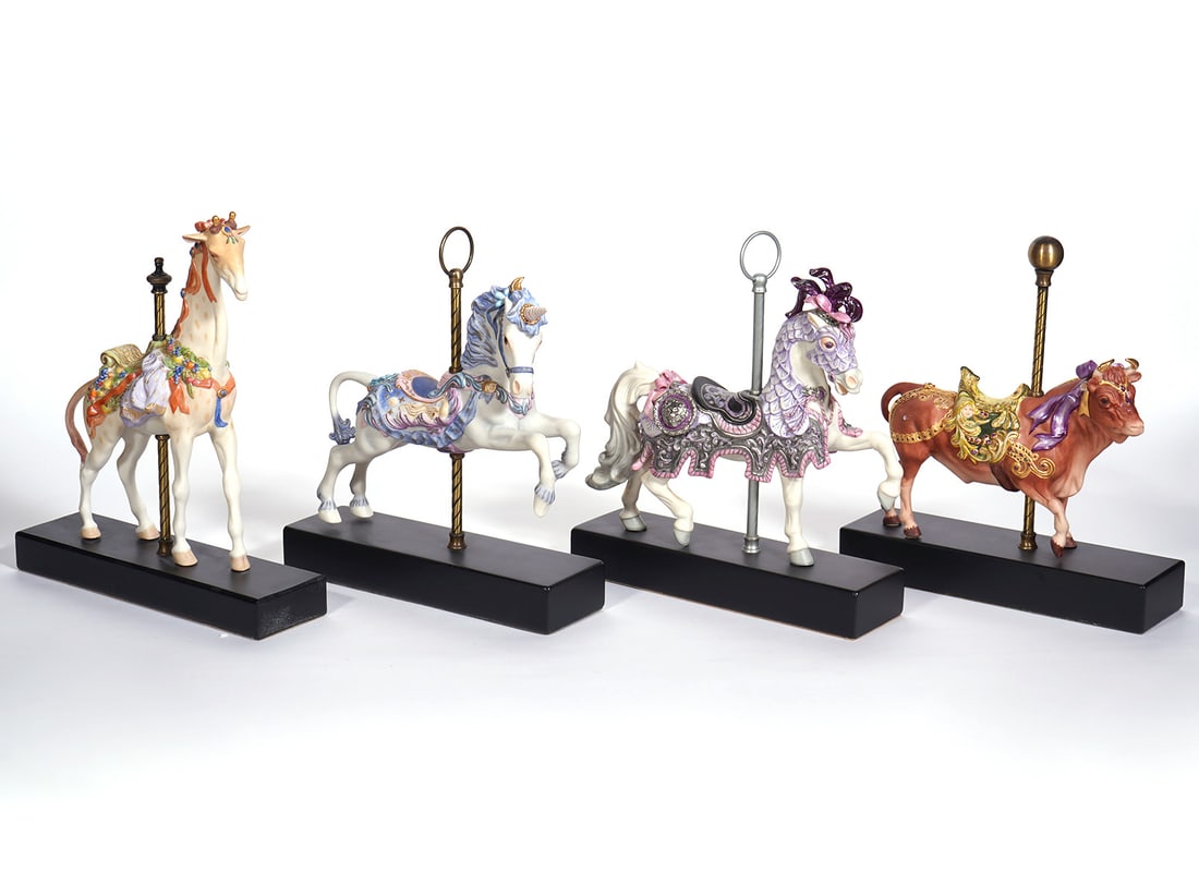 Cybis Four Carousel Animals Porcelain Sculptures (1 of 10)