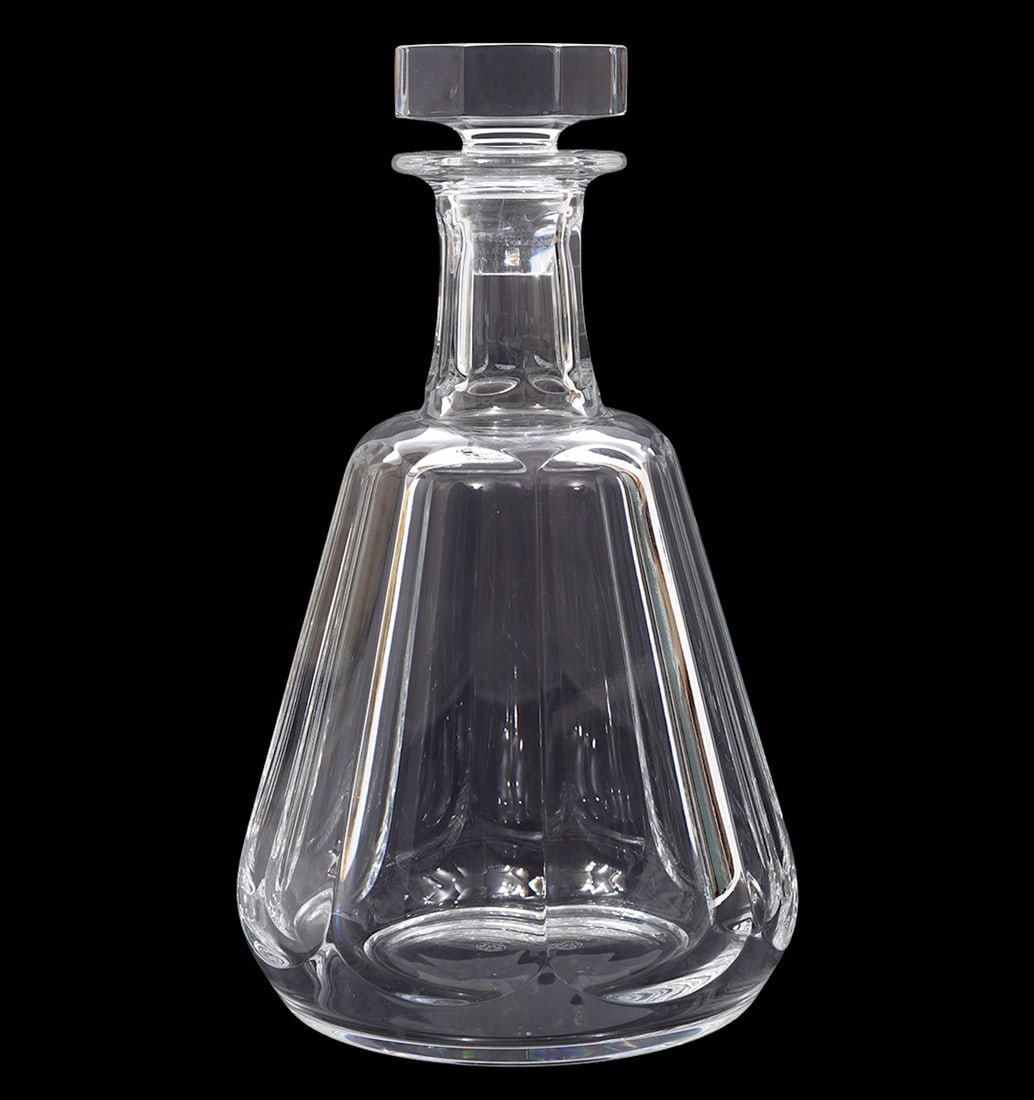 Baccarat Crystal "Talleyrand" Whiskey Decanter: Baccarat Crystal "Talleyrand" whiskey decanter is acid etched and hallmarked underside. Measures 12.5"H x 3.5"W. Condition report: Good condition, please examine all photos closely. Contact C. Biddle 