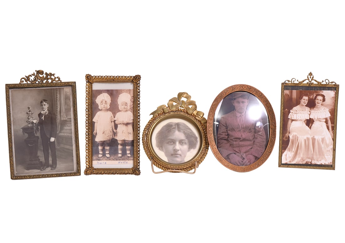 Five Antique Bronze Picture Frames (1 of 6)