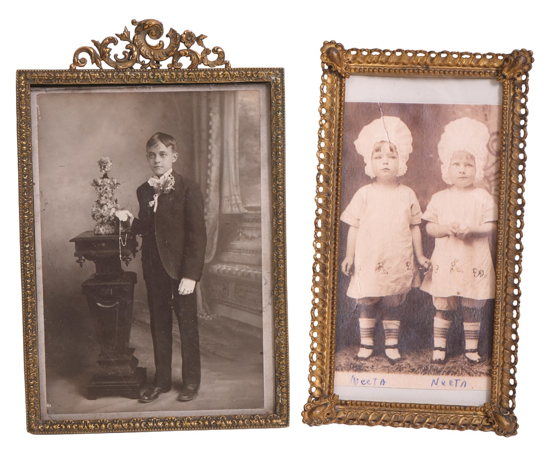 Five Antique Bronze Picture Frames - 4