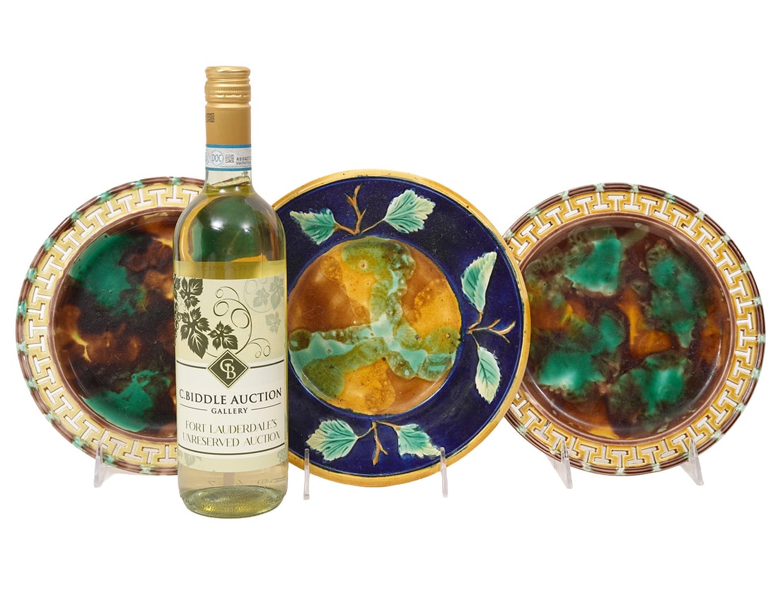 Three Majolica Pottery Plates (1 of 7)