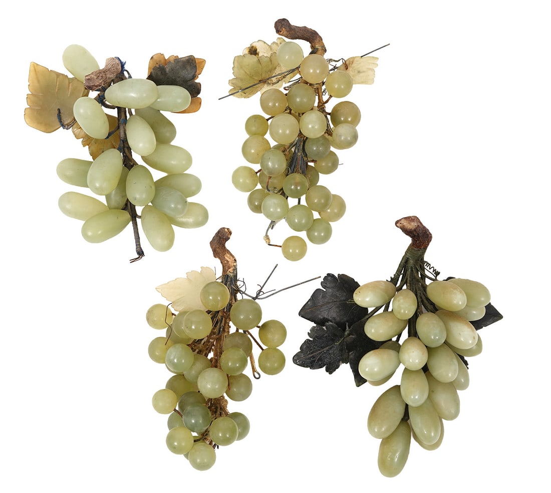 4 Bunches Hand-Carved Hard Stone Grape Clusters (1 of 6)