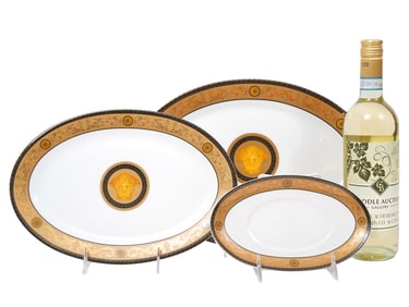 Versace Style Medusa Gold China Platters
