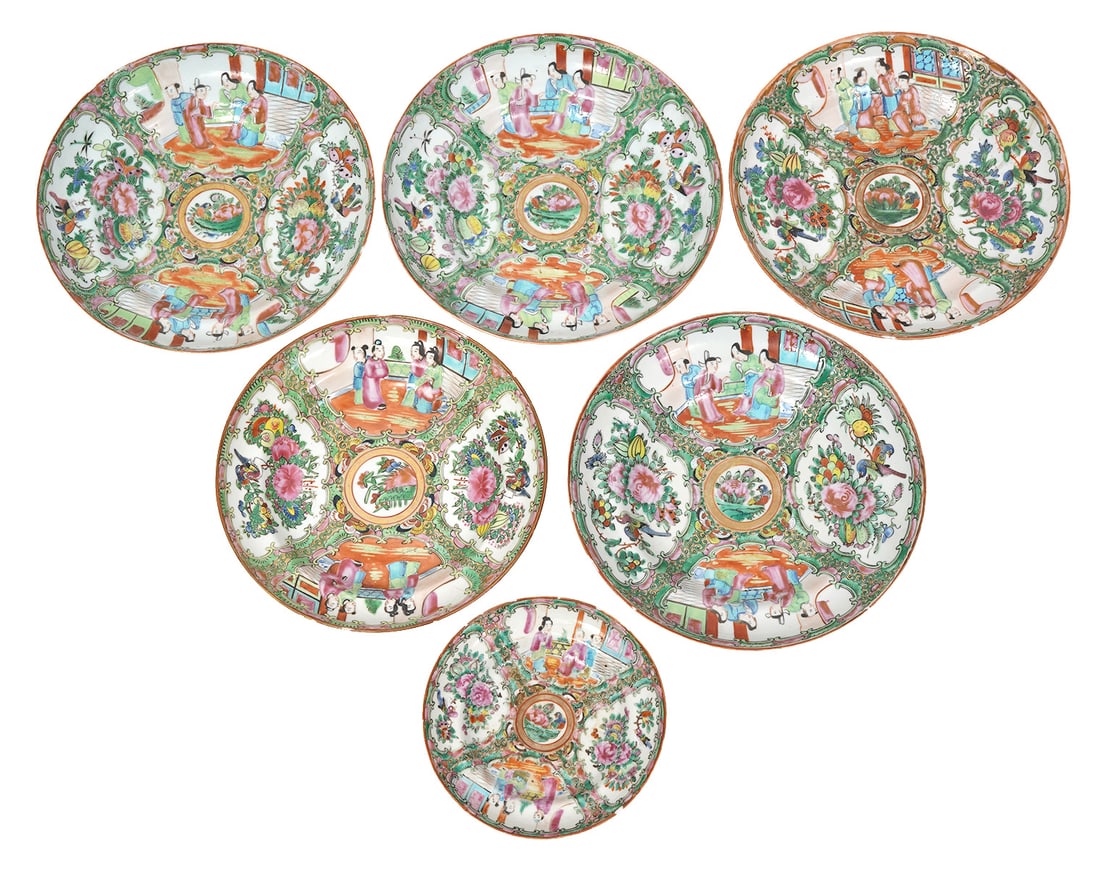 Chinese Rose Medallion Porcelain Group of 6 (1 of 11)