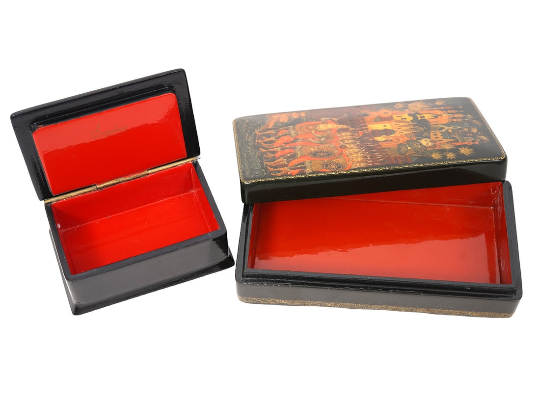 Two Russian Lacquer Boxes - 5