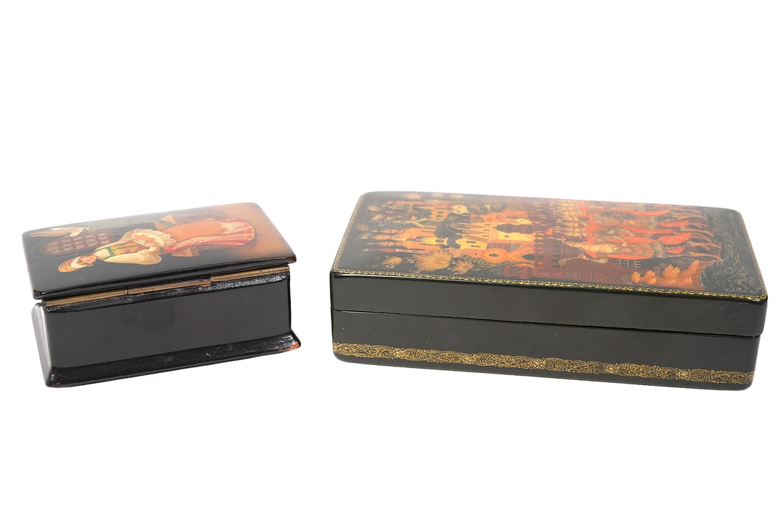 Two Russian Lacquer Boxes - 6