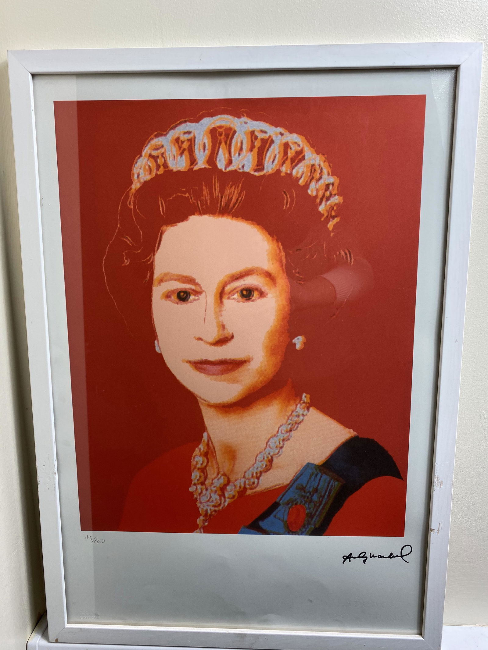 Andy Warhol, Uk Queen red, Original lithograph, Limited (1 of 4)