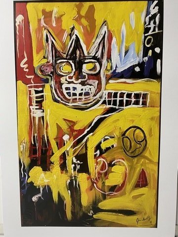 Jean-Michel Basquiat, 1988 Signed In Print,: Jean-Michel Basquiat, 1988 Signed In Print, Original Print, Limited Edition Print Plate Signed, Artwork, from Leo Castelli gallery, stamped on reverse, edited by G Israel on Arches paper, numbered edi